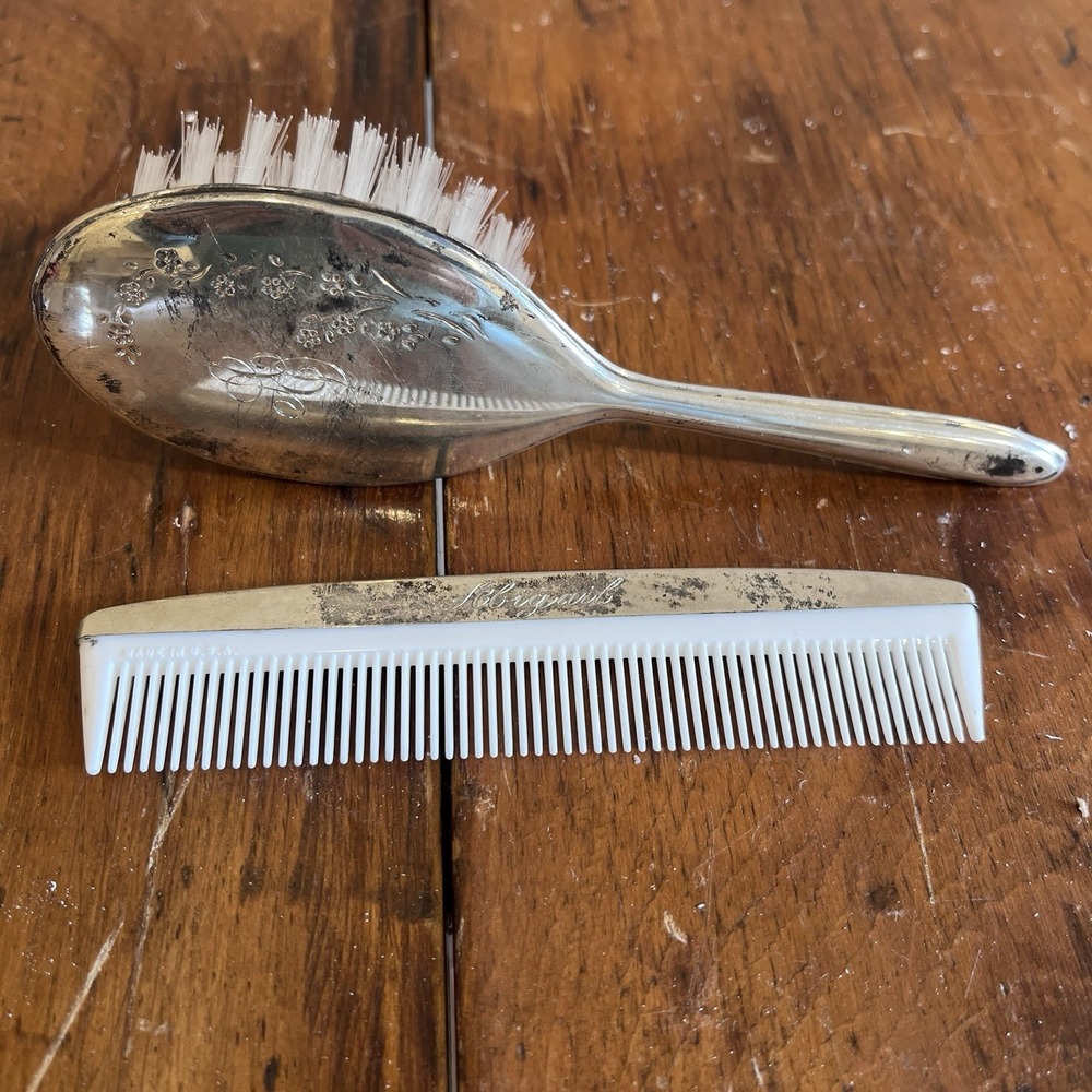Sterling silver 2pc child/baby Lullaby brush/comb set  Monogrammed Abigail